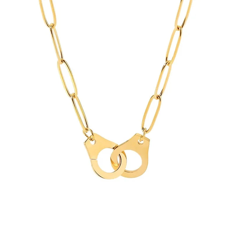 Hip Hop Handcuff Pendant Necklace