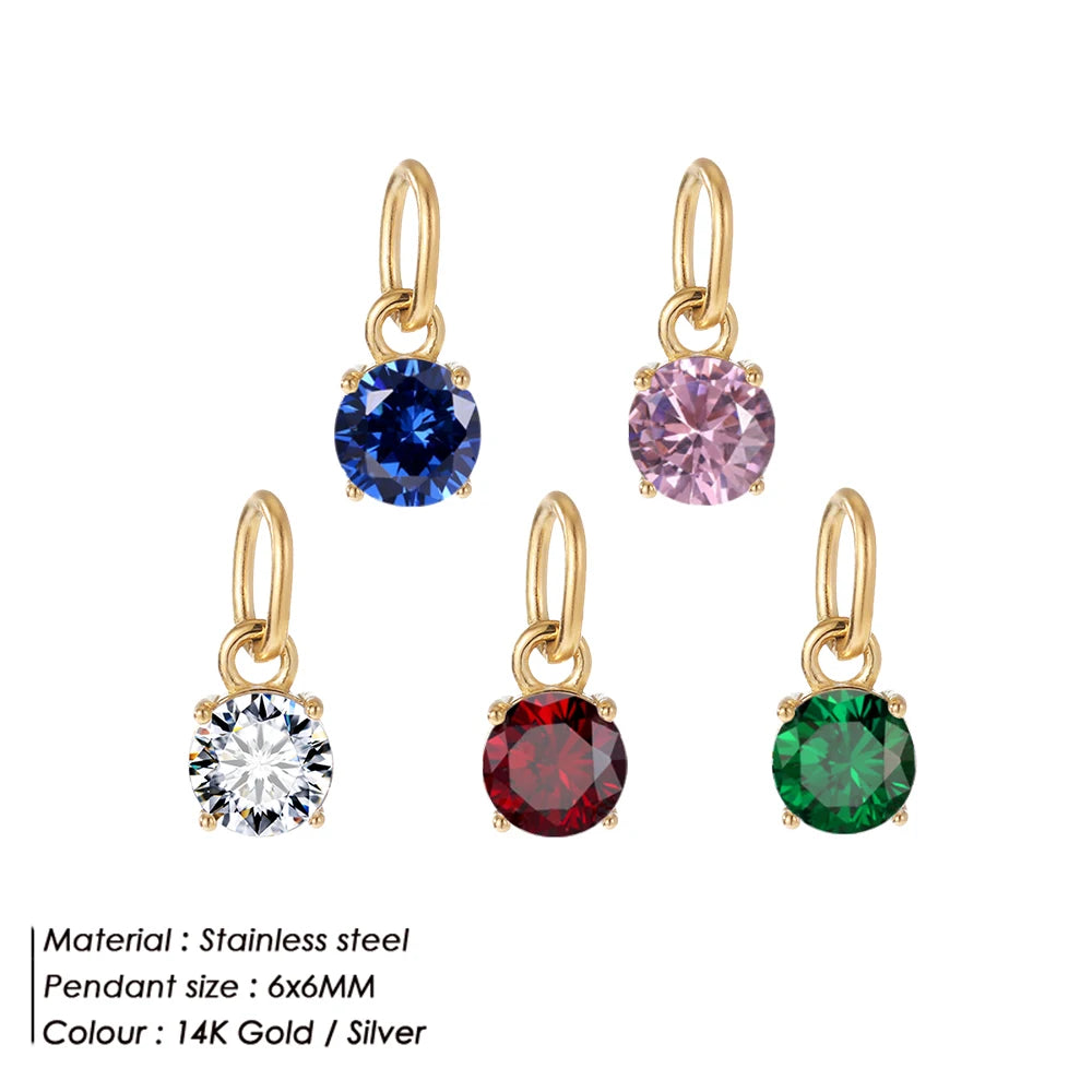 Round Zircon Pendant Necklace