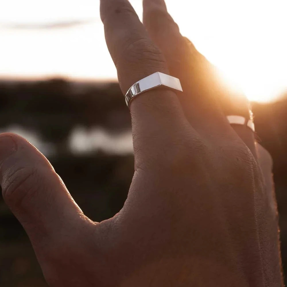 Gold-Plated Men's Stainless Steel Ring
