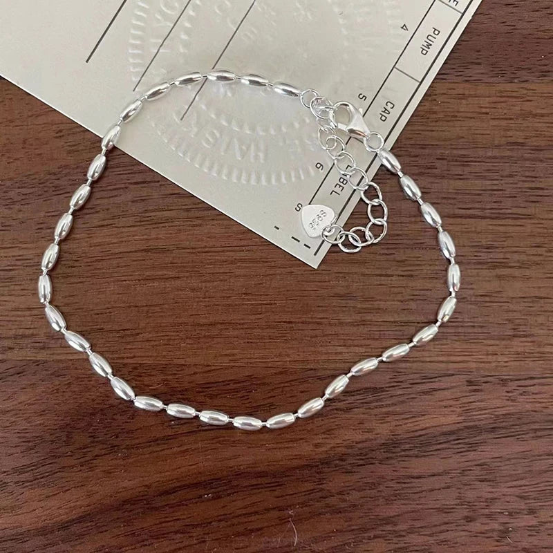 Simple Bead Silver Bracelet