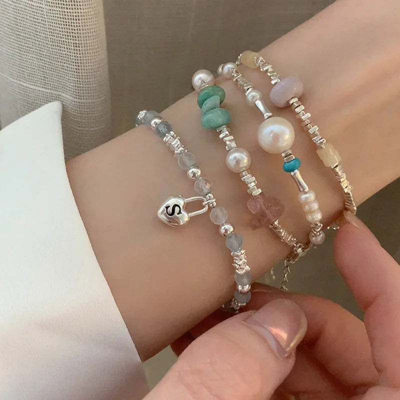 Handmade Pearl Geometric Bracelet