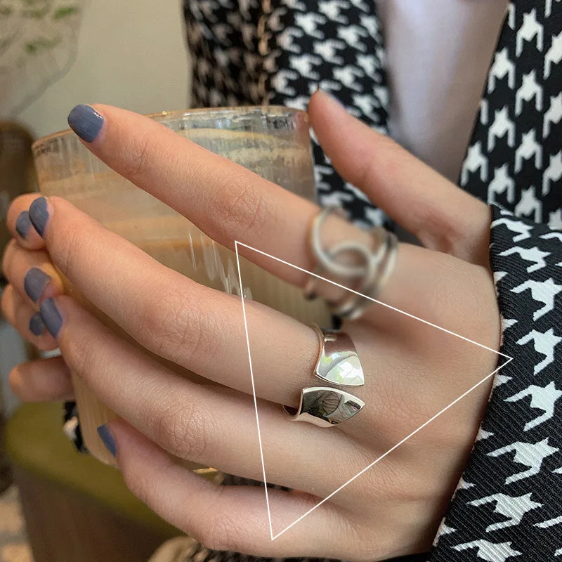 925 Water Droplet Cross Ring