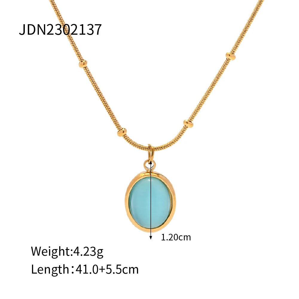 Blue Opal Gold Necklace