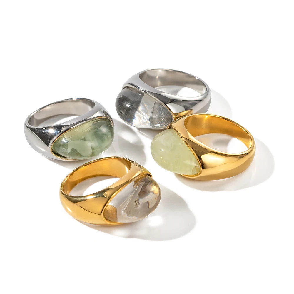 Clear Resin Gold Ring