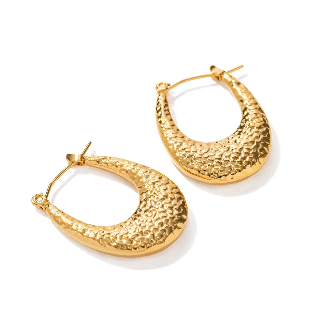 Gold Plated Lava Earrings