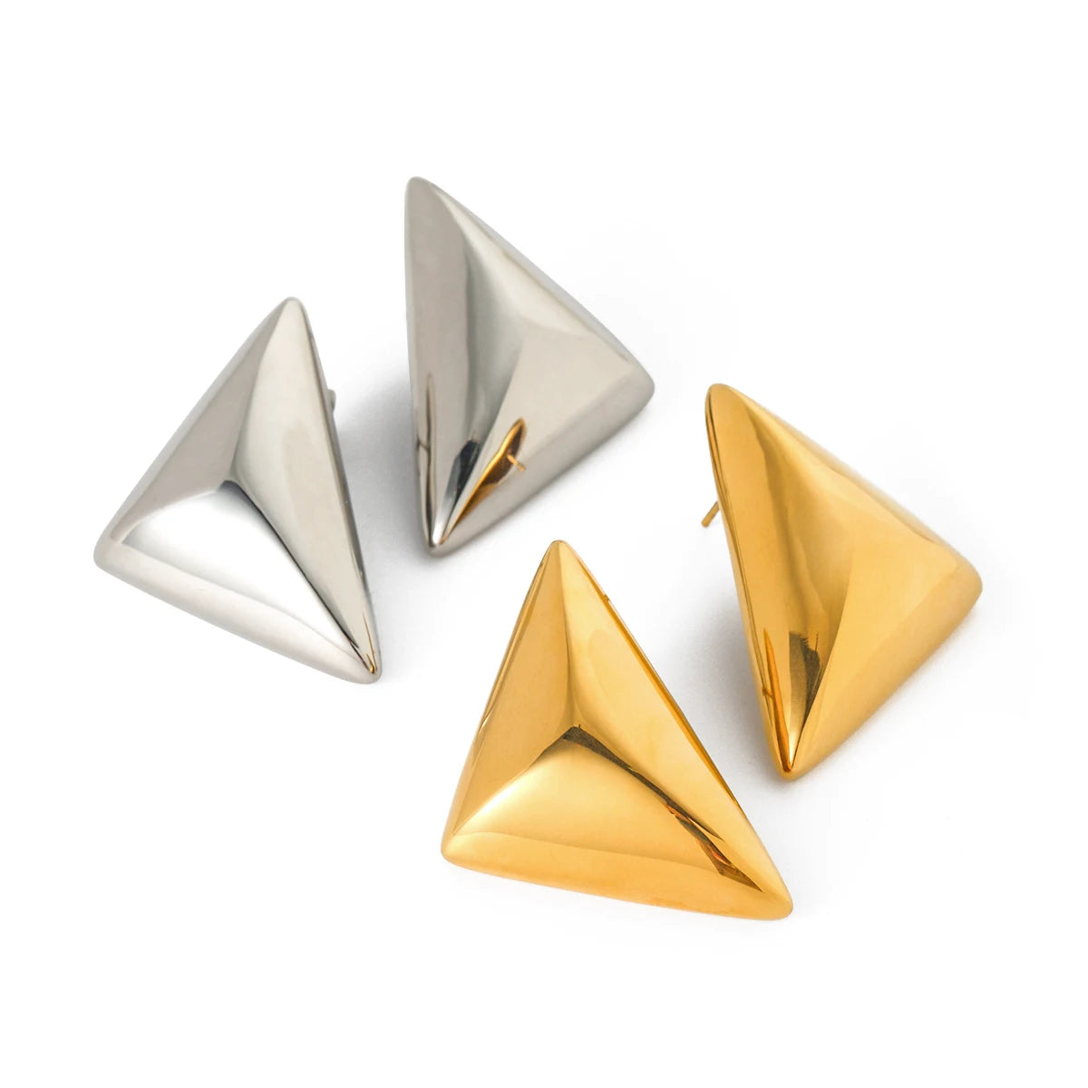 Geometric Hollow Triangle Earrings