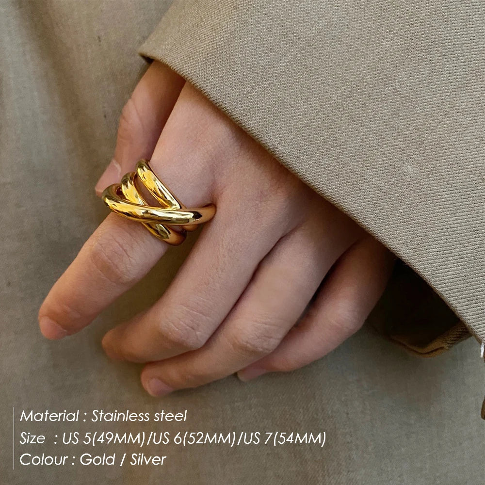 Gold-Plated Wide Ring