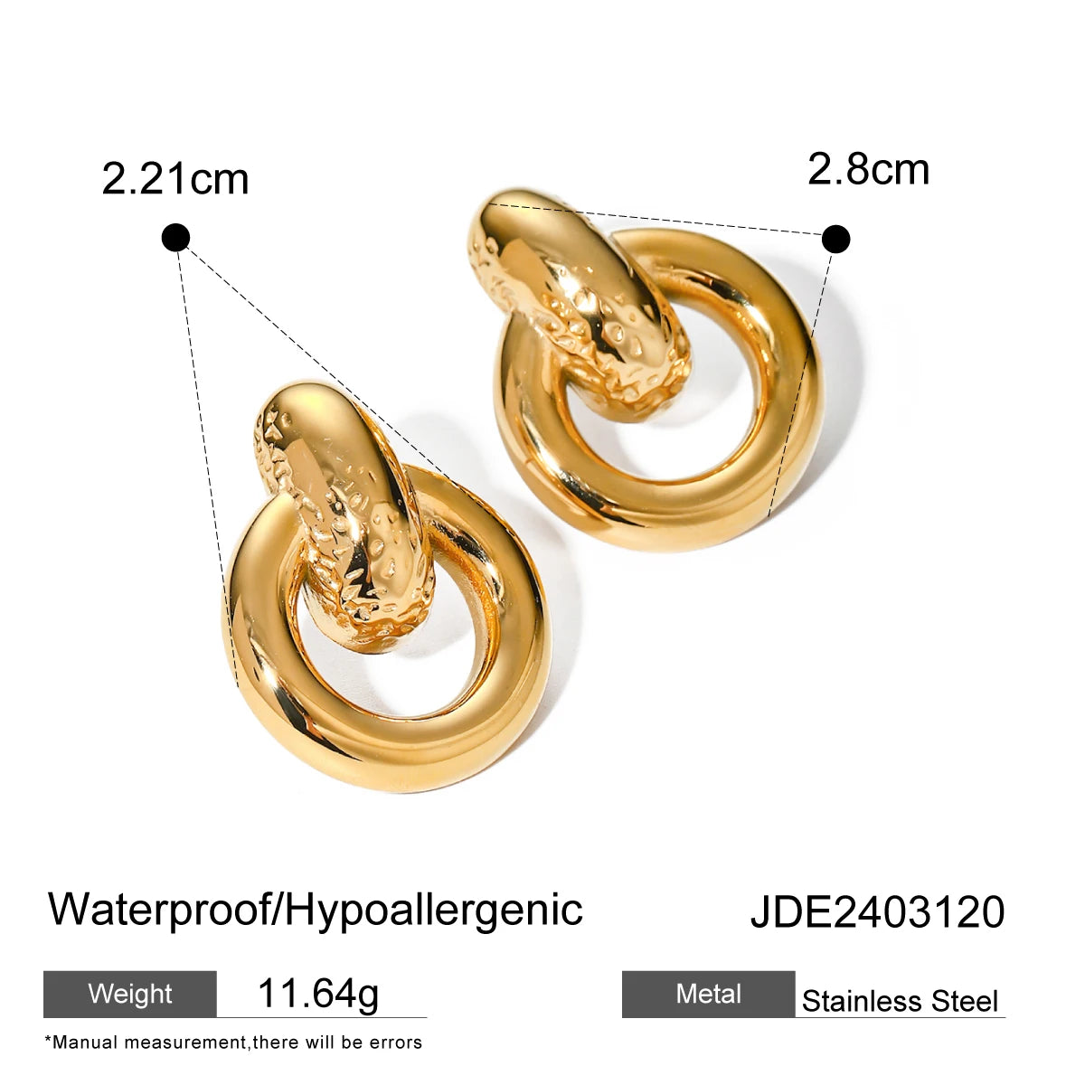Gold-Plated Twisted Knot Studs
