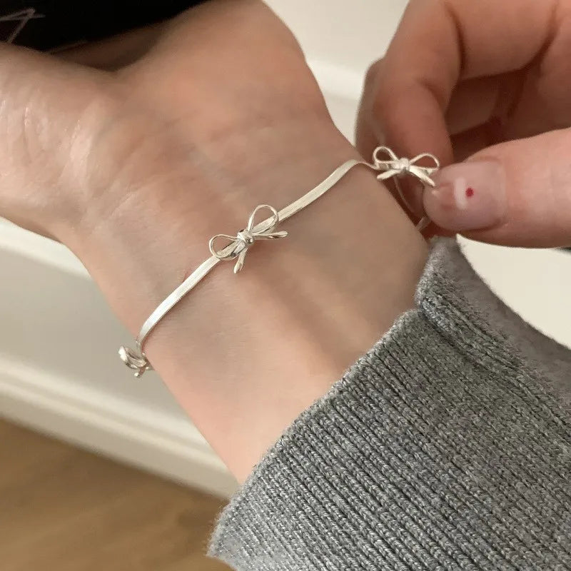 Double Layer Silver Link Bracelet