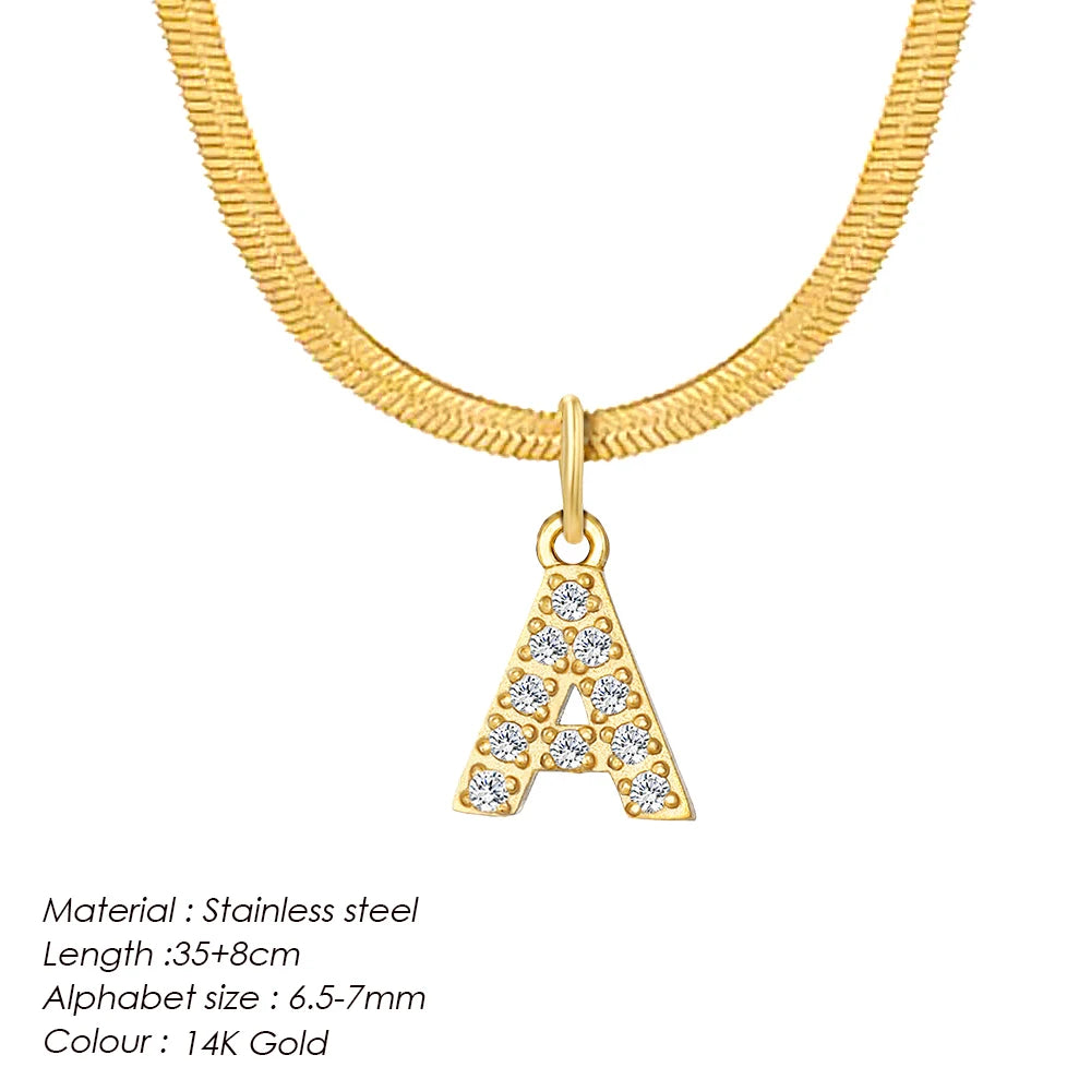 Custom Initial Snake Chain Necklace