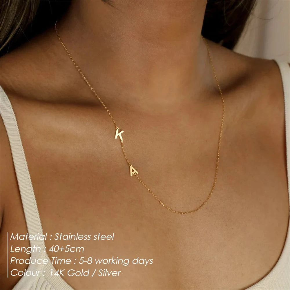 Gold Letter Choker Necklace