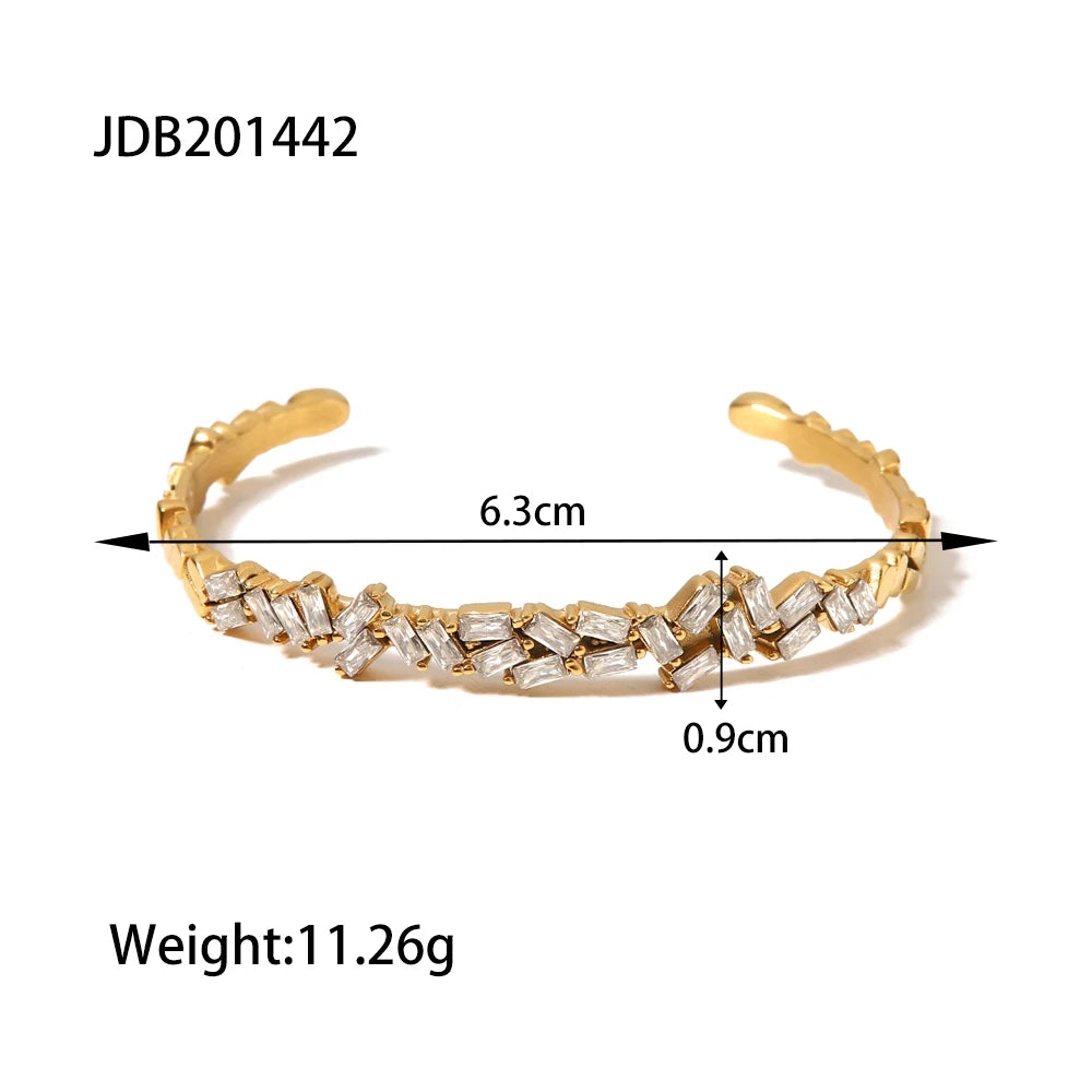 Shiny Cubic Zirconia Gold Bracelet