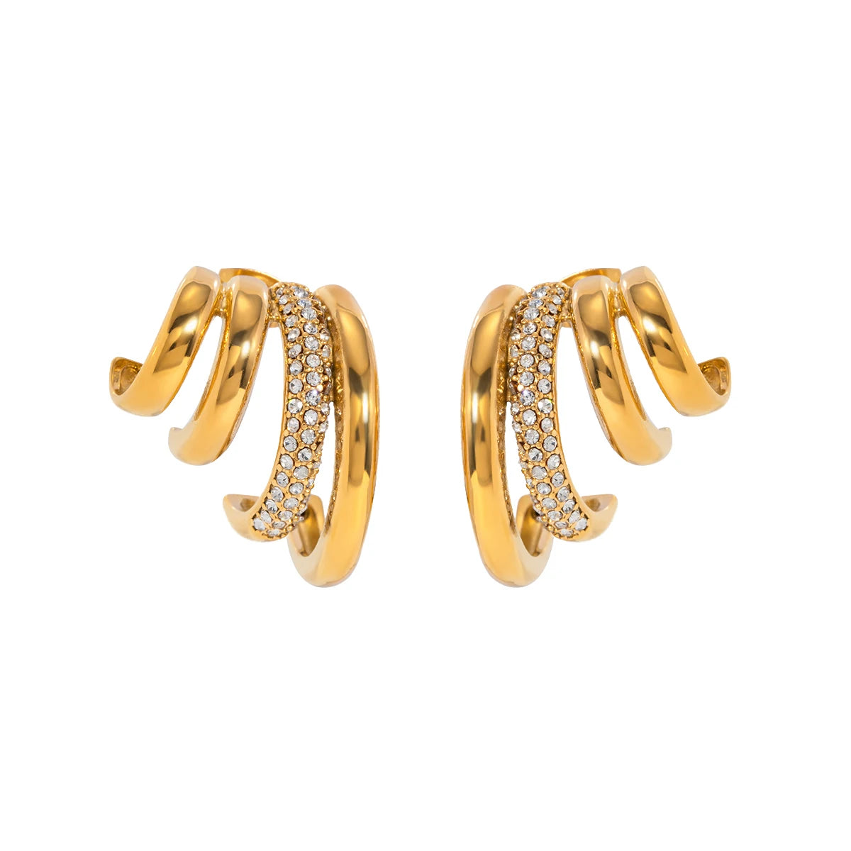 Gold Diamond Hoop Earrings