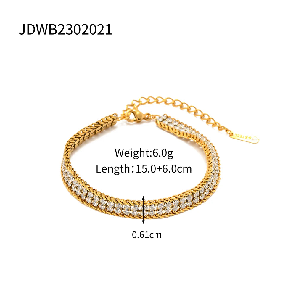 Double Layer Cubic Zirconia Bracelet