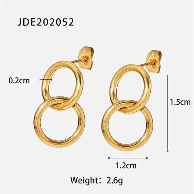 Gold Cross Hoop Earrings