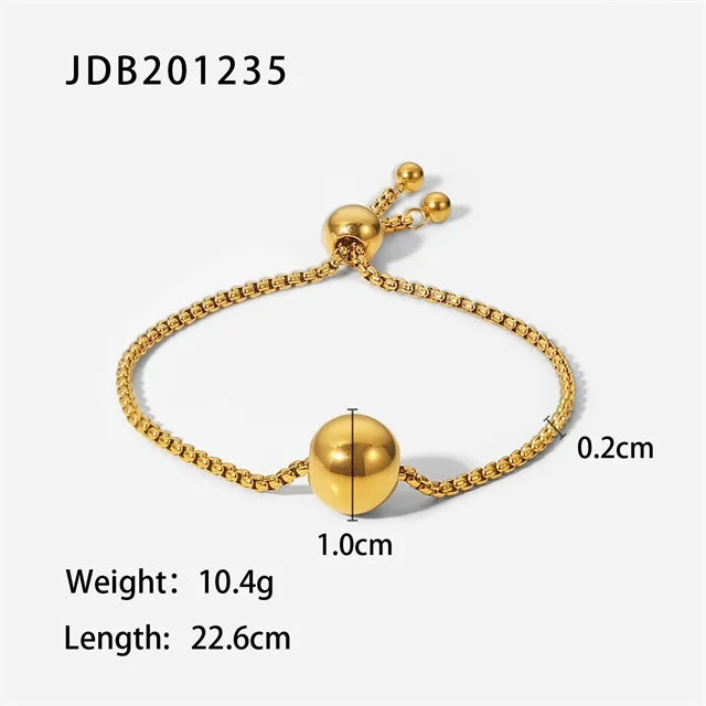 Gold PVD Ball Pendant Bracelet