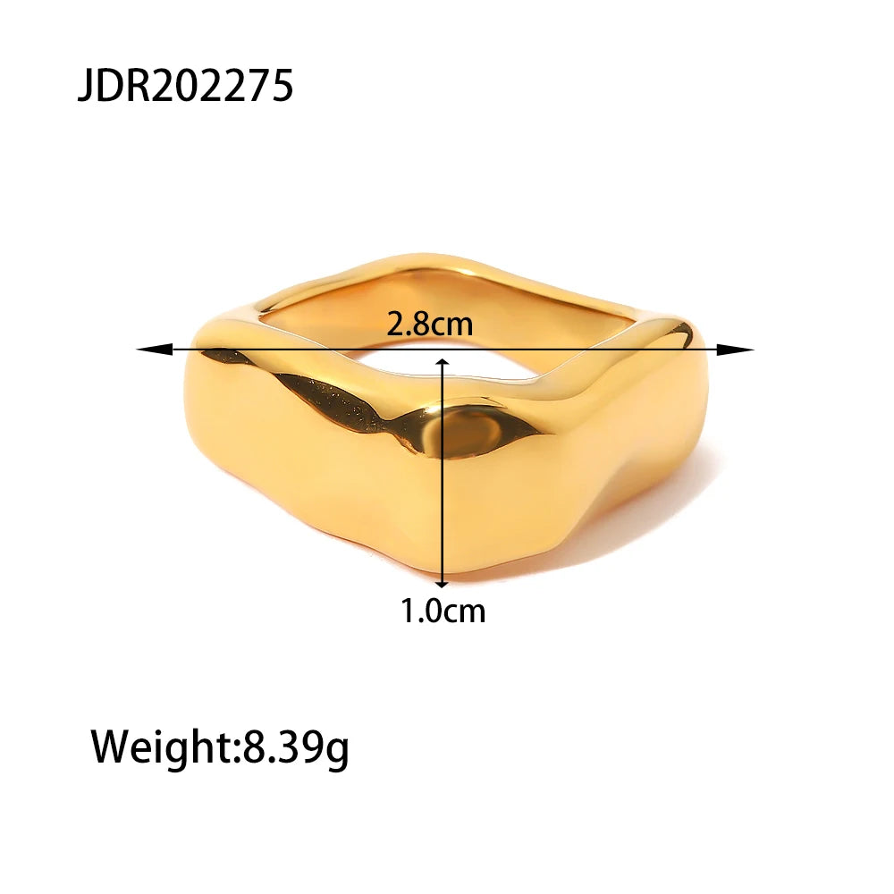 Geometric Gold Plated Ring