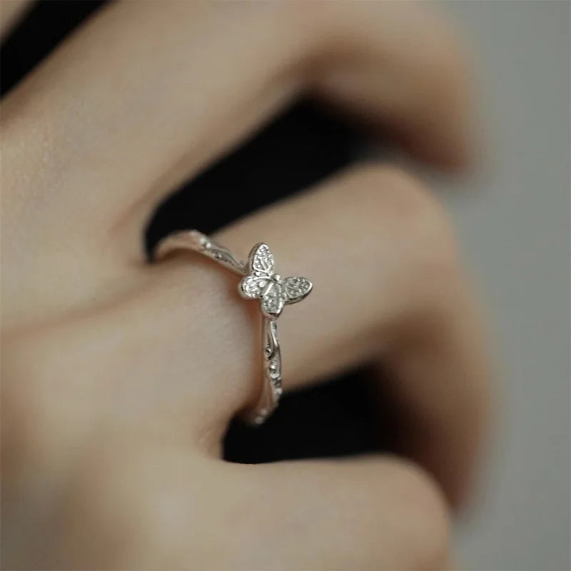 Silver Blue Crystal Ring