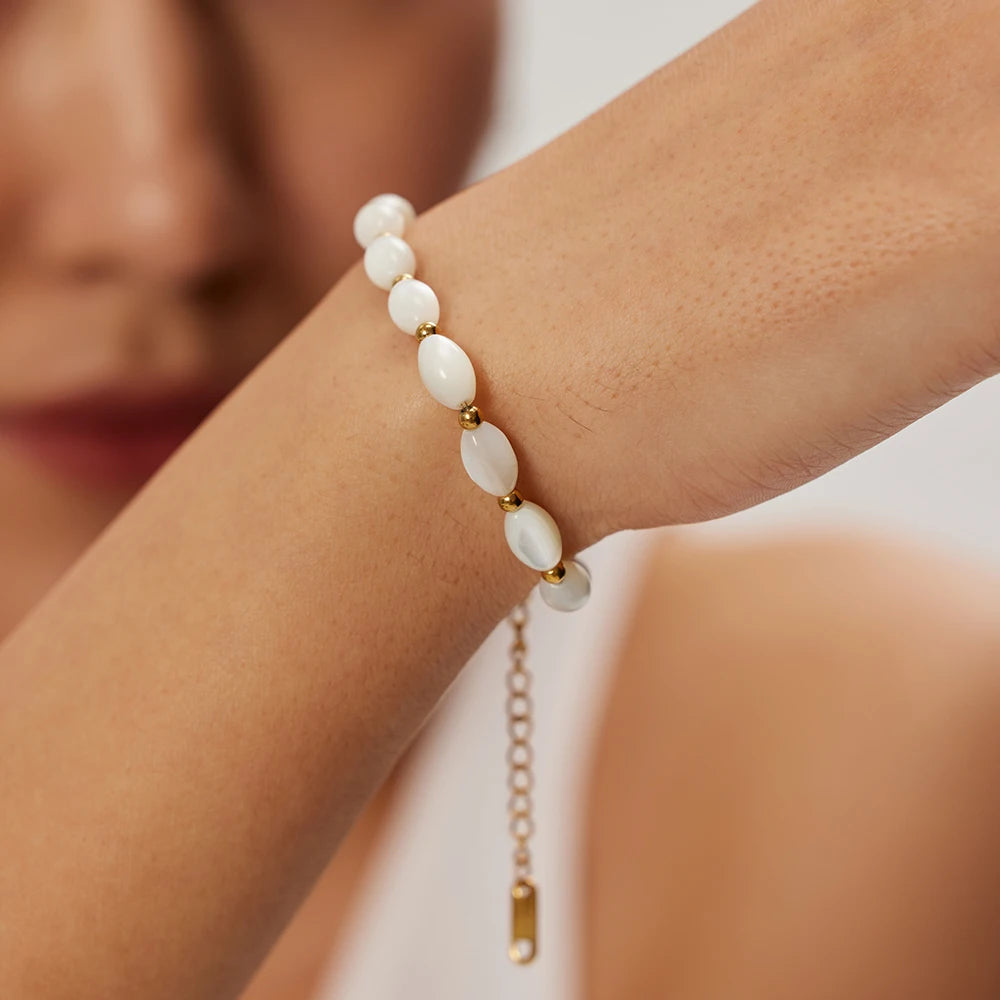 Natural Shell Stainless Steel Bracelet