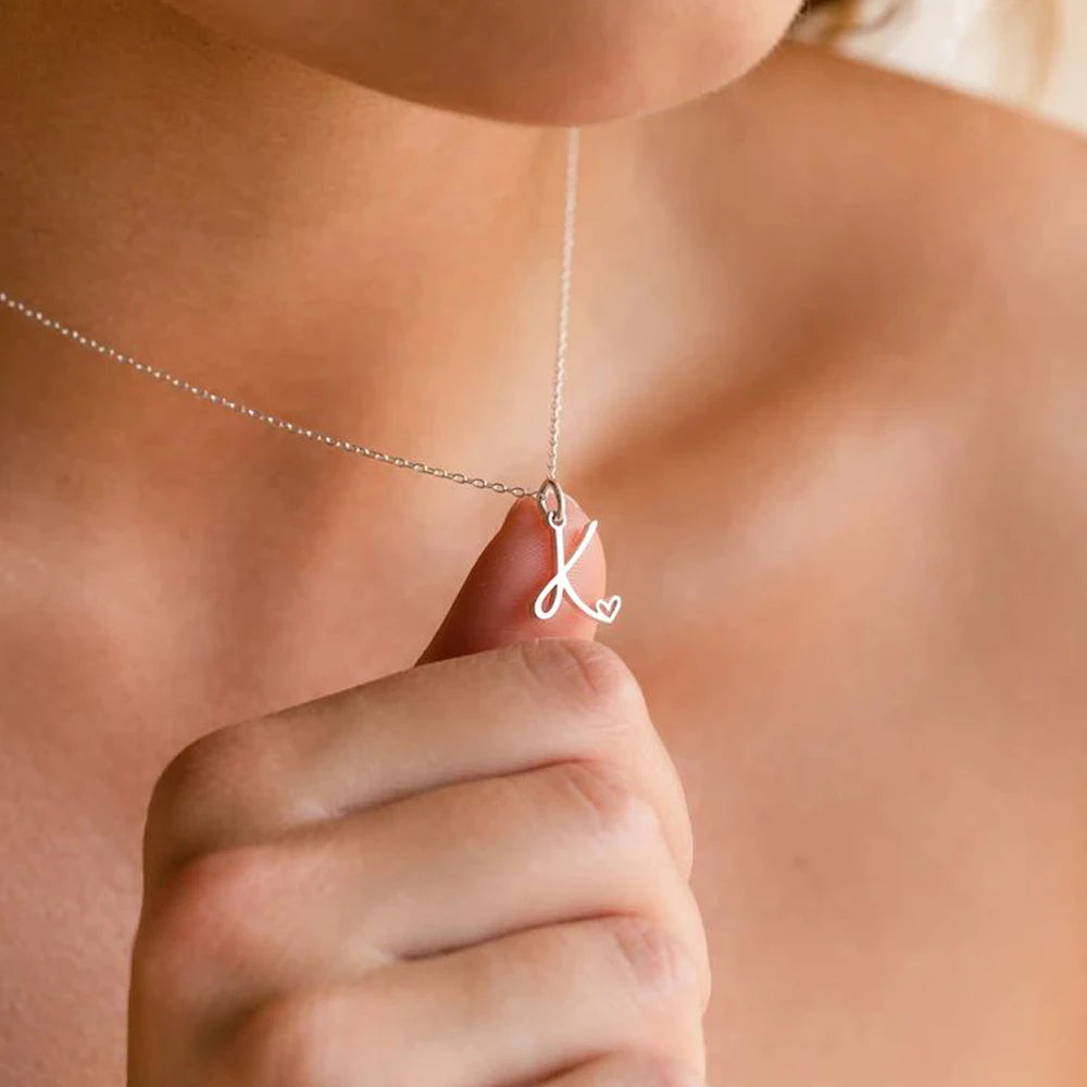 Custom Monogram Heart Necklace