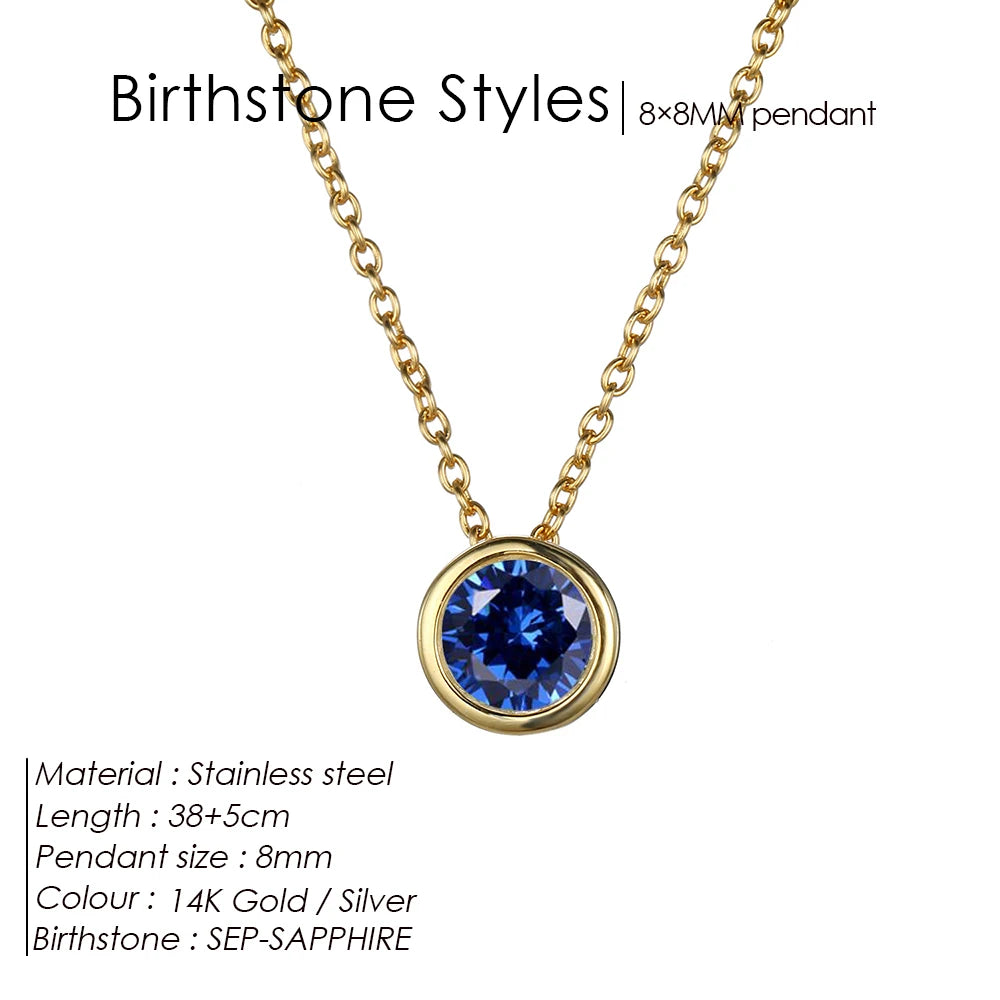 Gold Birthstone Statement Necklace