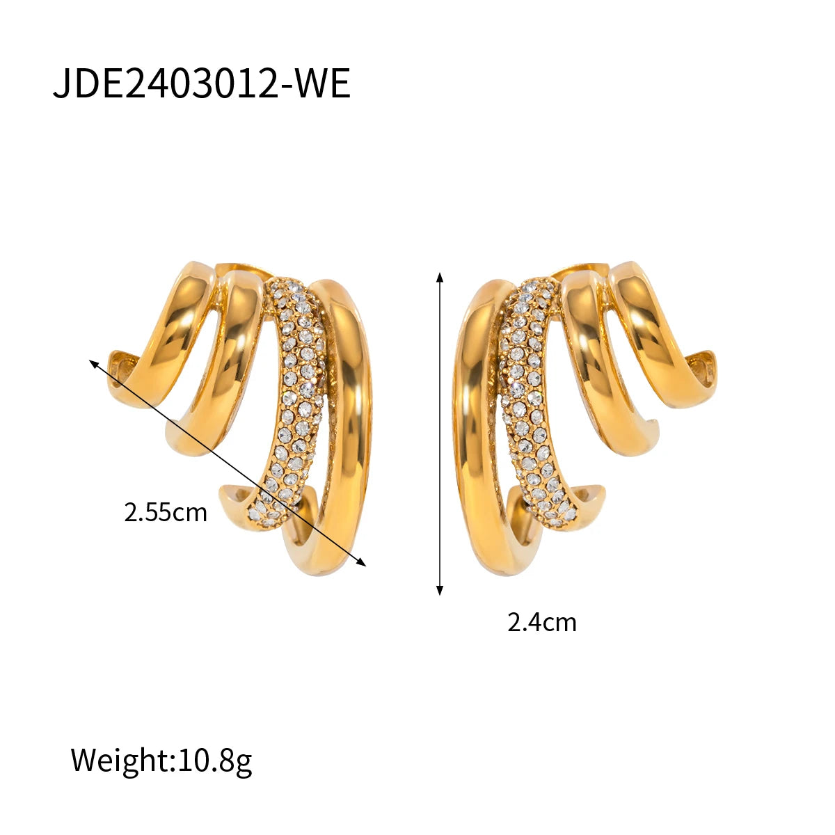 Gold Diamond Hoop Earrings