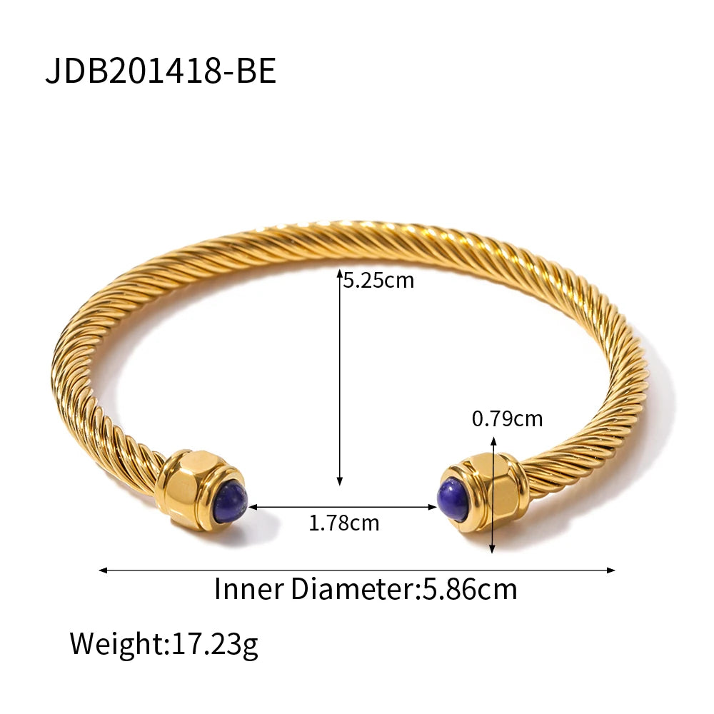 Natural Stone Gold Plated Bracelet