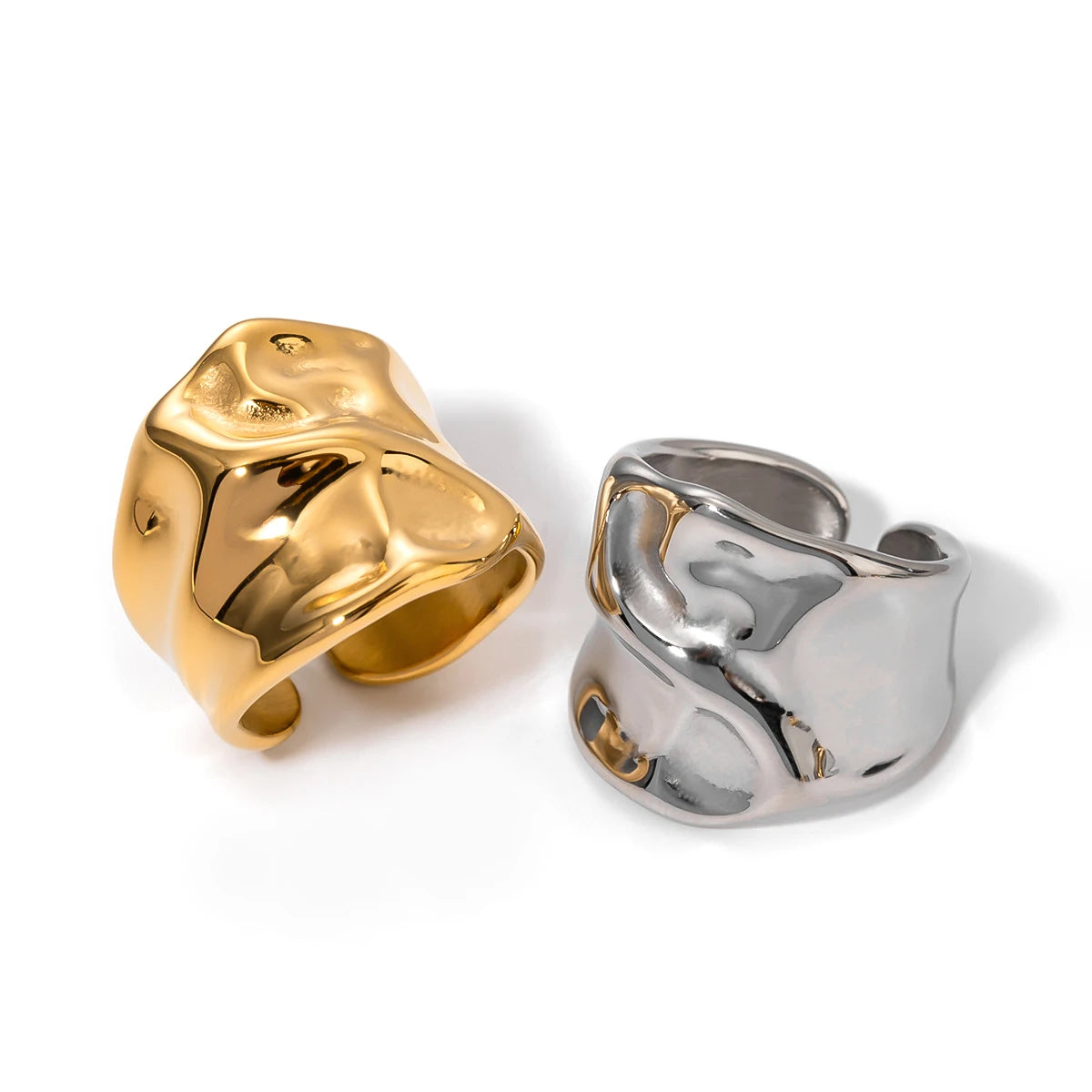Hammered Texture Wide Ring