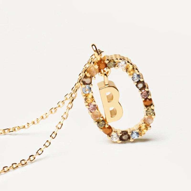 Colored Zircon Letter Choker