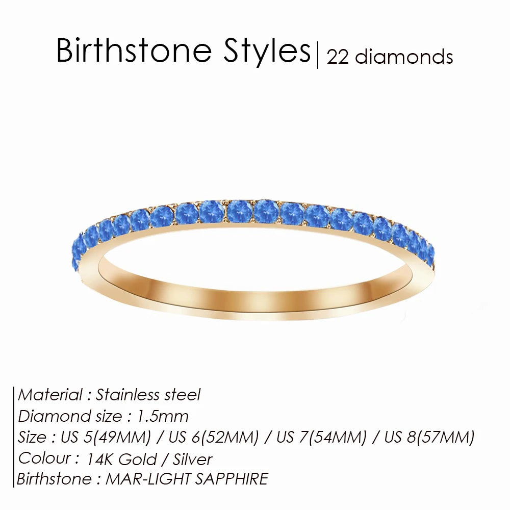 Rhinestone Birthstone Zodiac Ring