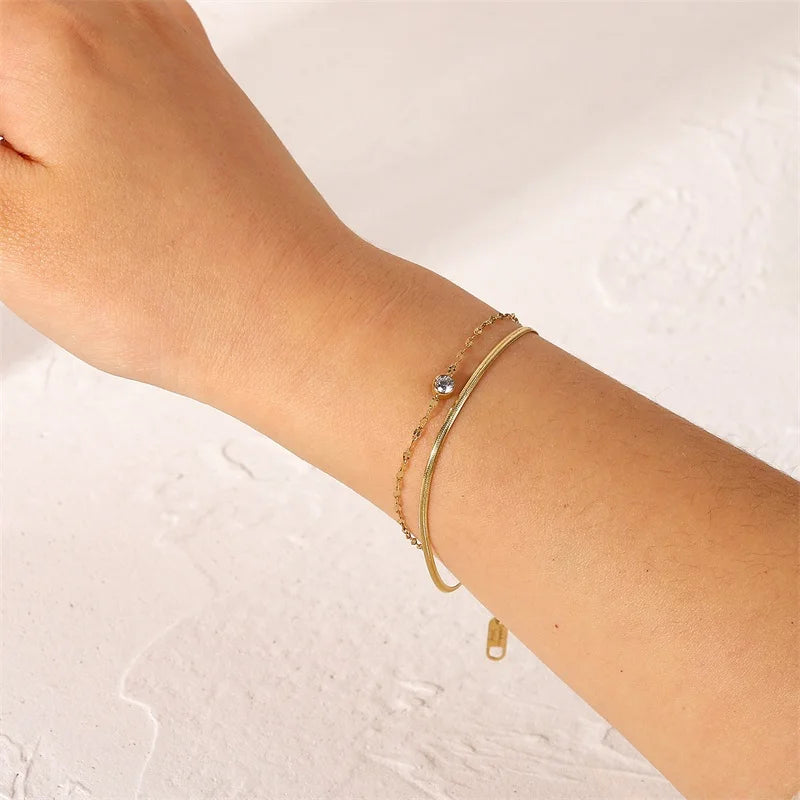 Double Layer Snake Bone Bracelet