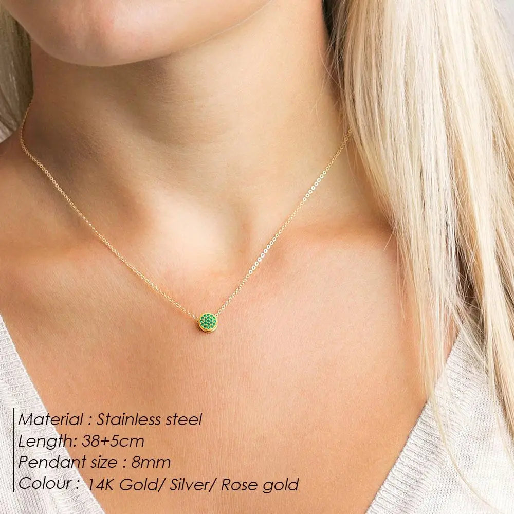 Zirconia Birthstone Necklace