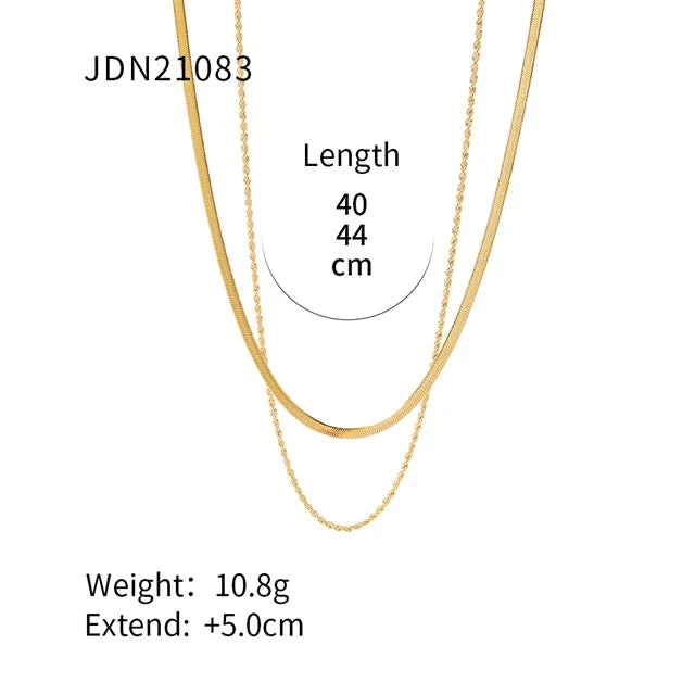 Double Snake Chain Necklace