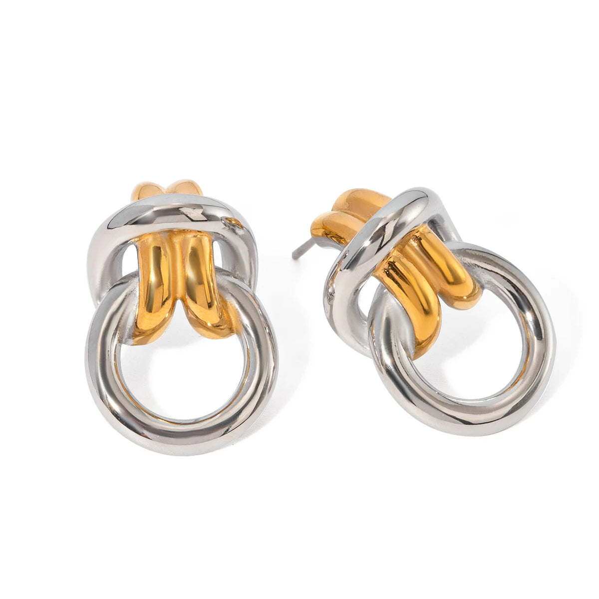 Gold & Silver Knot Earrings