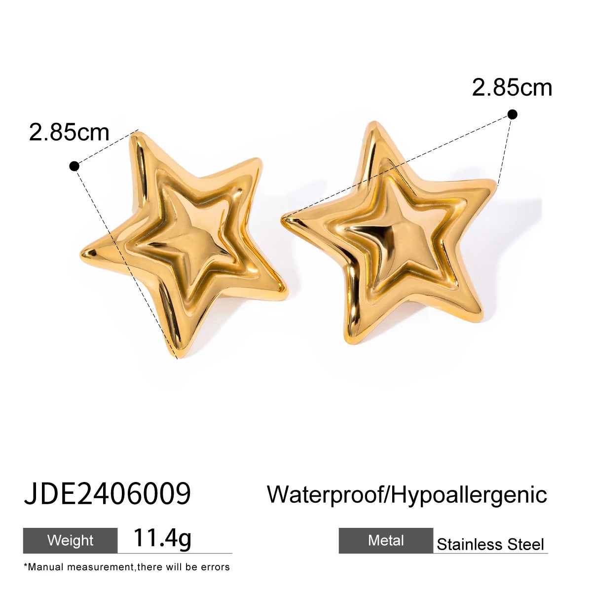 Color blocked Pentagram Earrings
