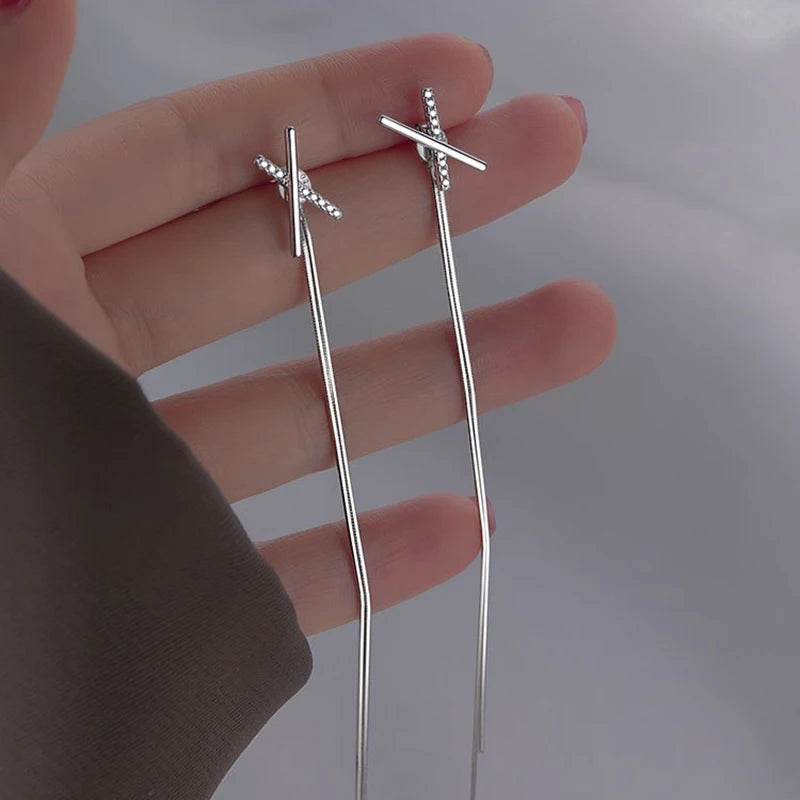 Geometric Silver Earrings