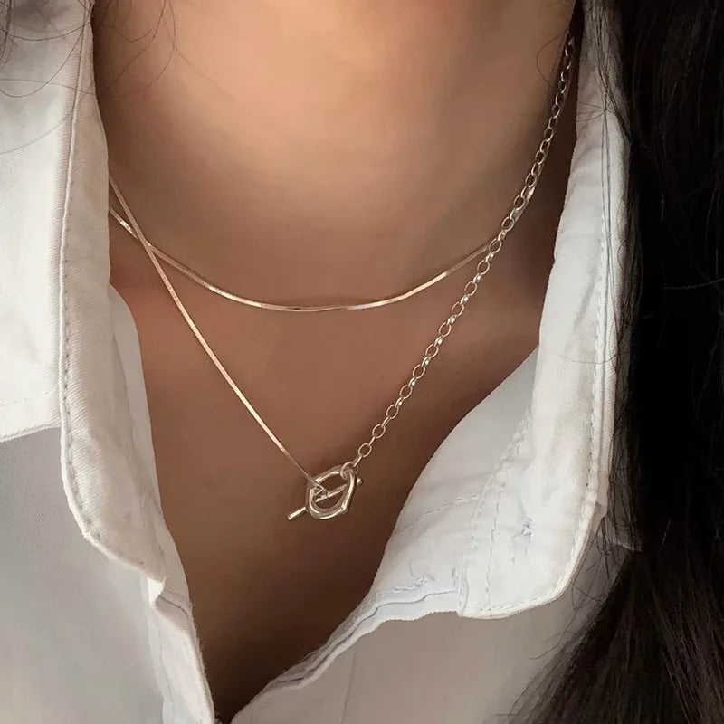 Sterling Geometric Pendant Necklace