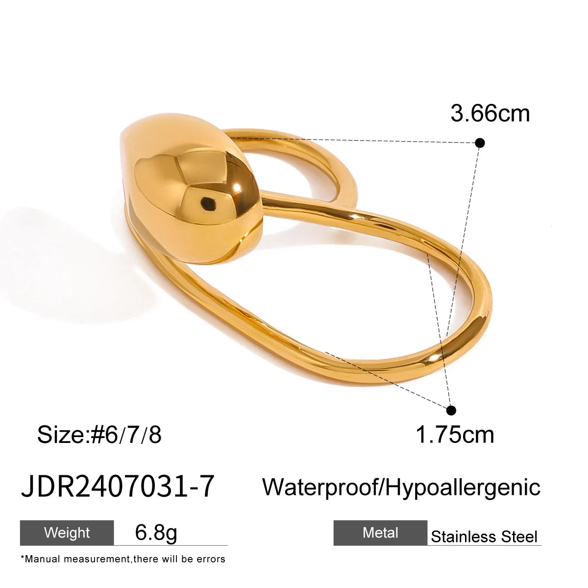 Gold Geometric Double Ring