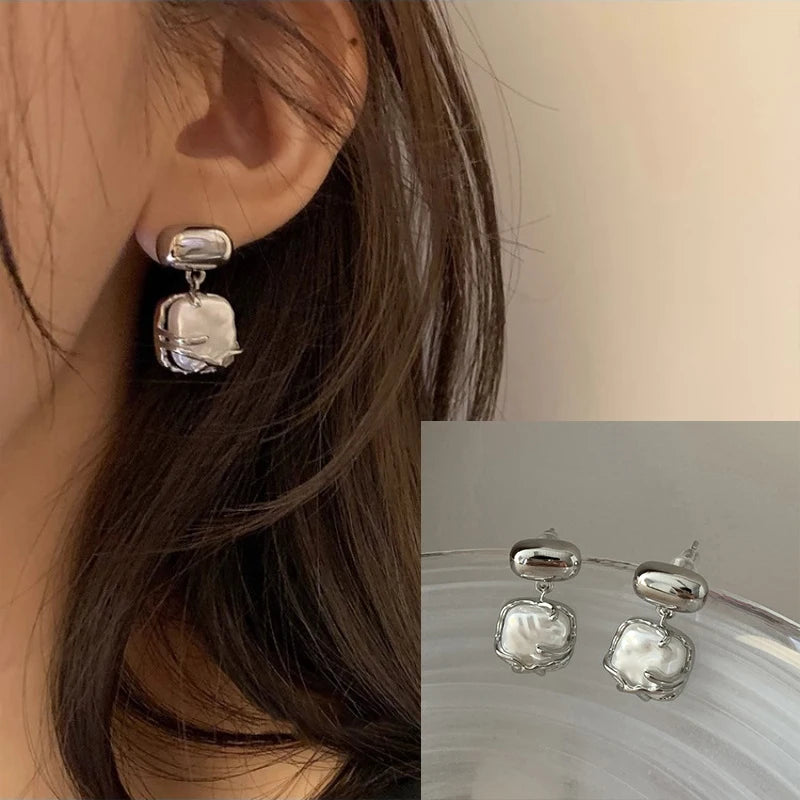 Liquid Lava Pearl Earrings