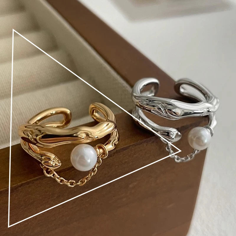Geometry Pearl Unusual Ring