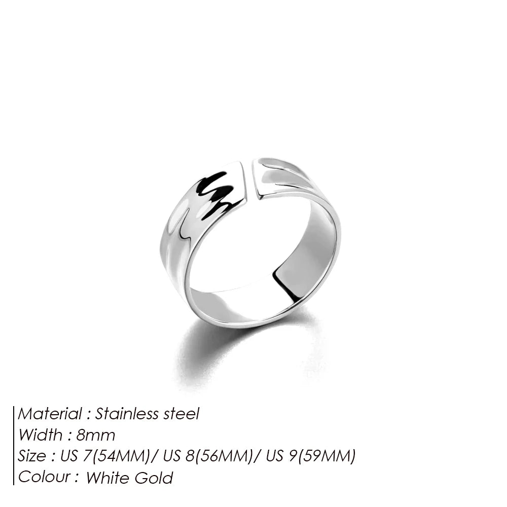 Gold-Plated Punk Wide Ring