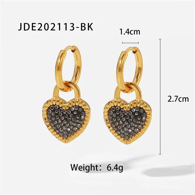 Heart Lock Geometric Earrings