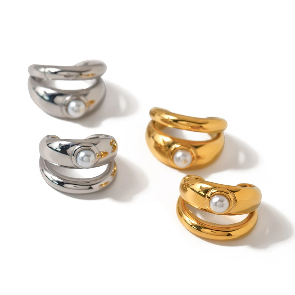 Pearl Double Layer Ear Cuff