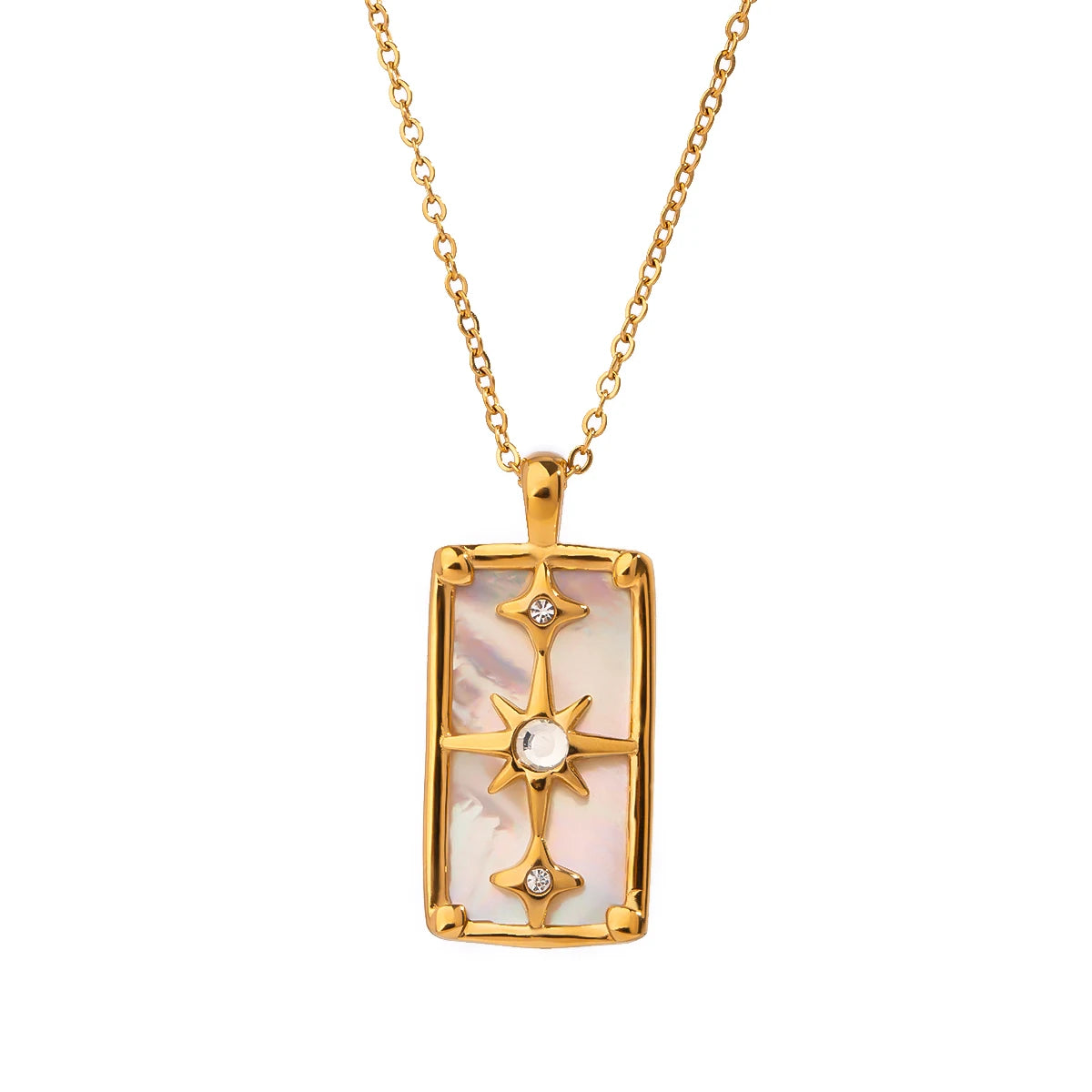 Shell & Zirconia Star Necklace