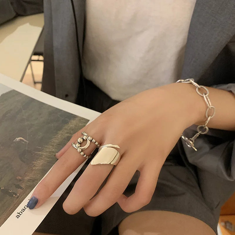 Vintage Geometric Silver Ring