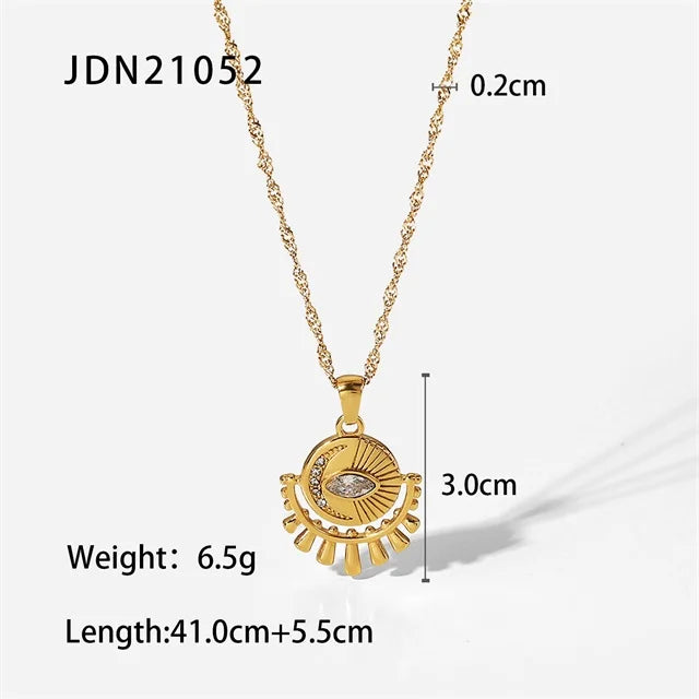 Cubic Zirconia Eye Necklace