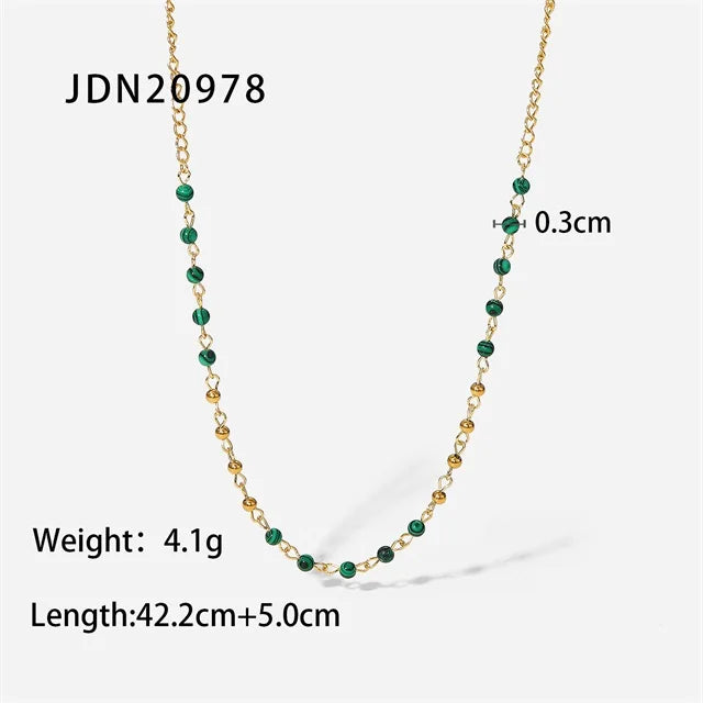 Green Stone Ball Necklace