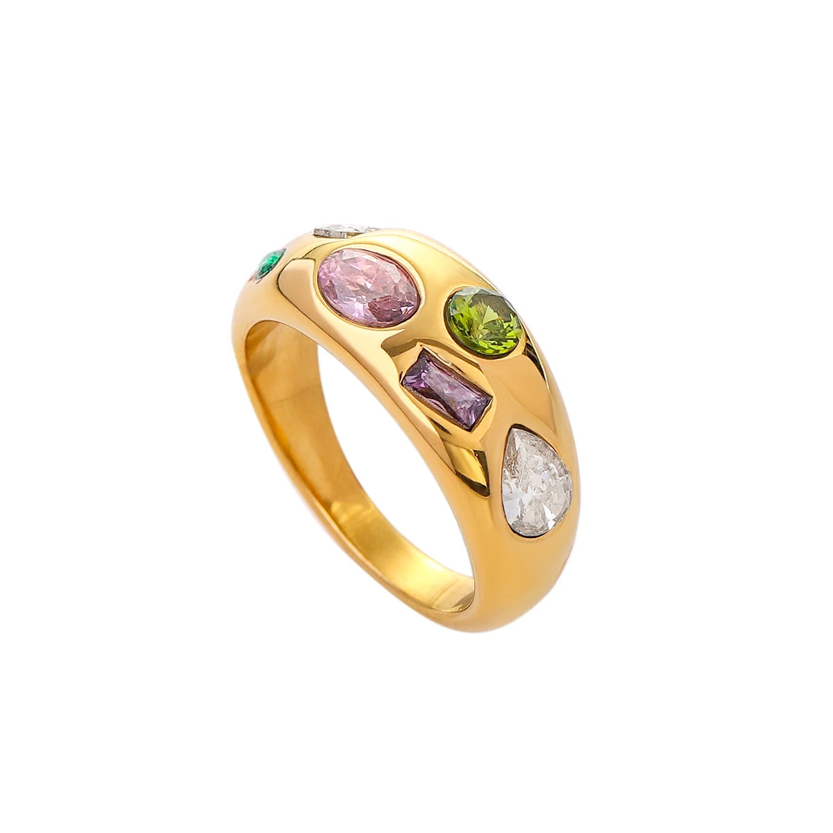 Cubic Zirconia Steel Ring