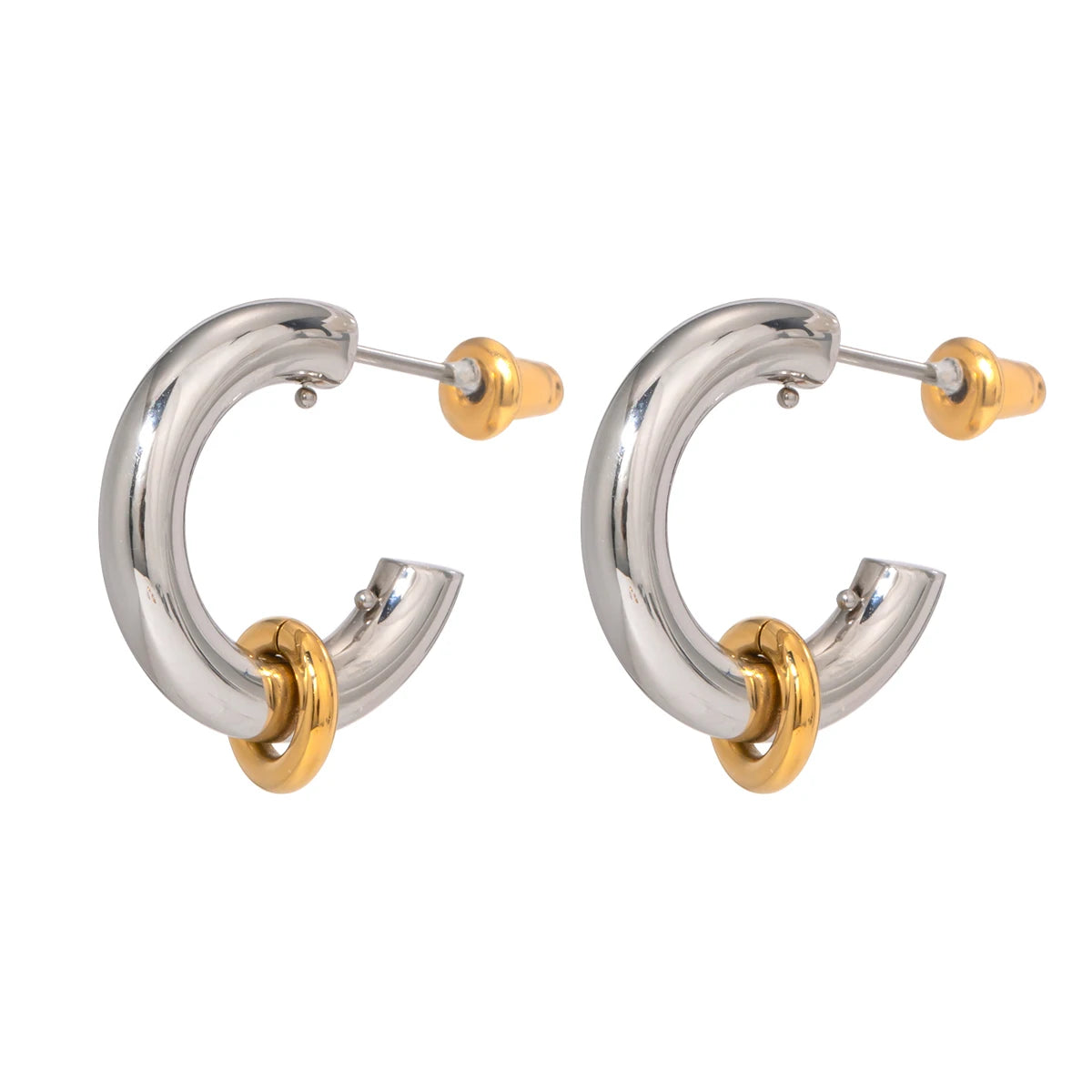 Simple C-Shaped Hoop Earrings