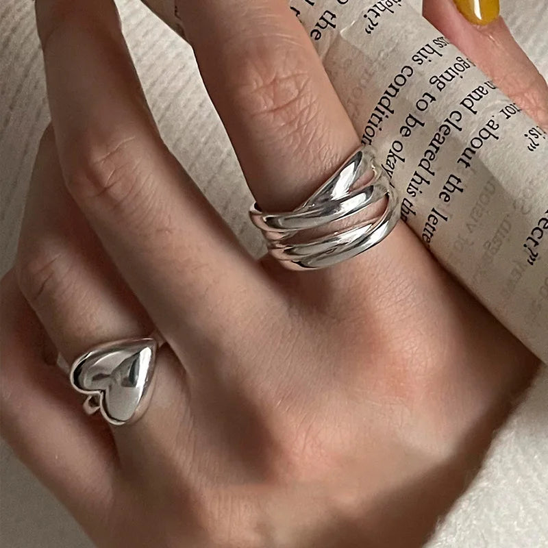 Love Heart Overlap Ring